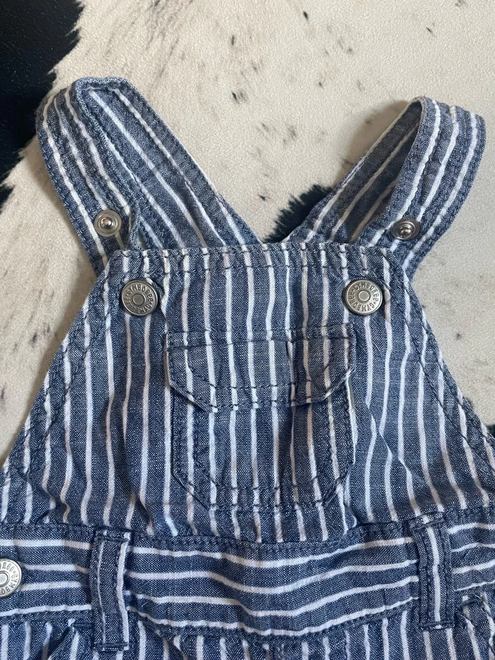 Gymboree Striped Blue Overalls Shorts